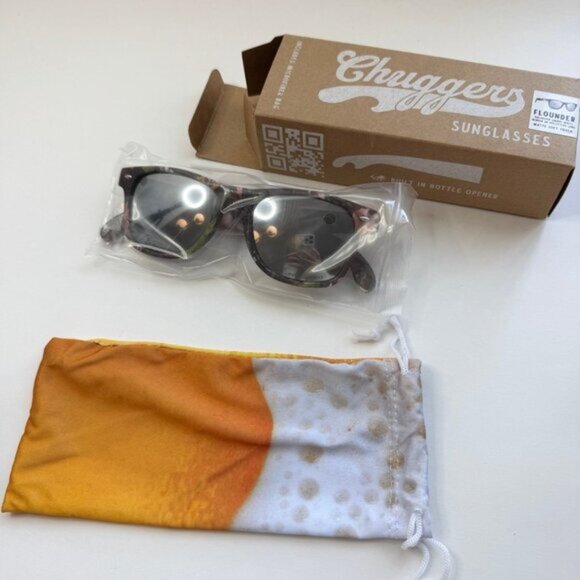 Chuggers Black Polarized Sunglasses with Built in Bottle Opener - Picture 1 of 10